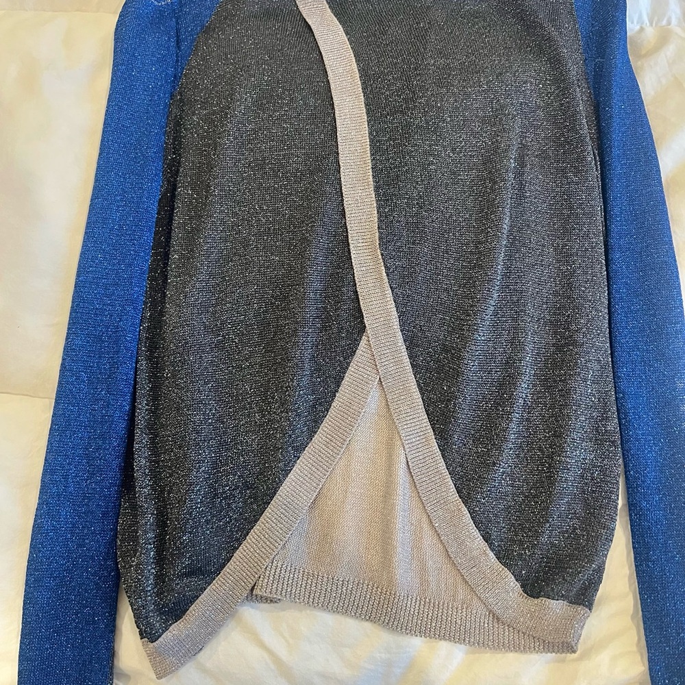 Aiko Blue and Gray Cardigan Sweater